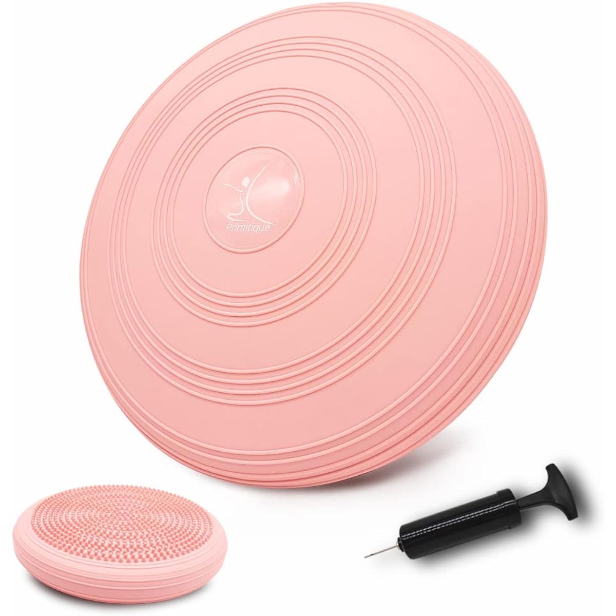 Primitique Balance Disc Double Sided Balance Cushion Fitness Core Training Exercise Foot Stimulation Core Training Cushion with Pump Load Capacity 200kg