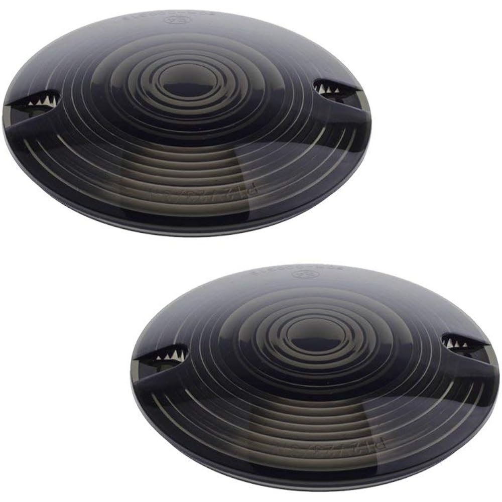 NTHREEAUTO Turn Signal Light Lens Cover Smoked Compatible with Harley Touring Electra Glide Road King Softail