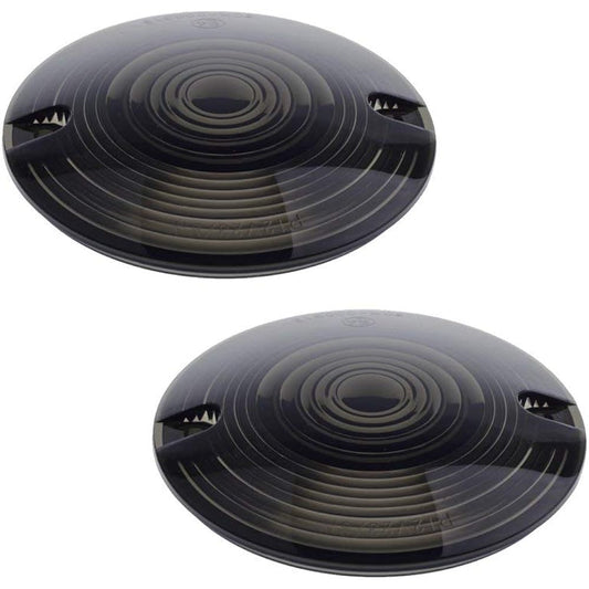 NTHREEAUTO Turn Signal Light Lens Cover Smoked Compatible with Harley Touring Electra Glide Road King Softail
