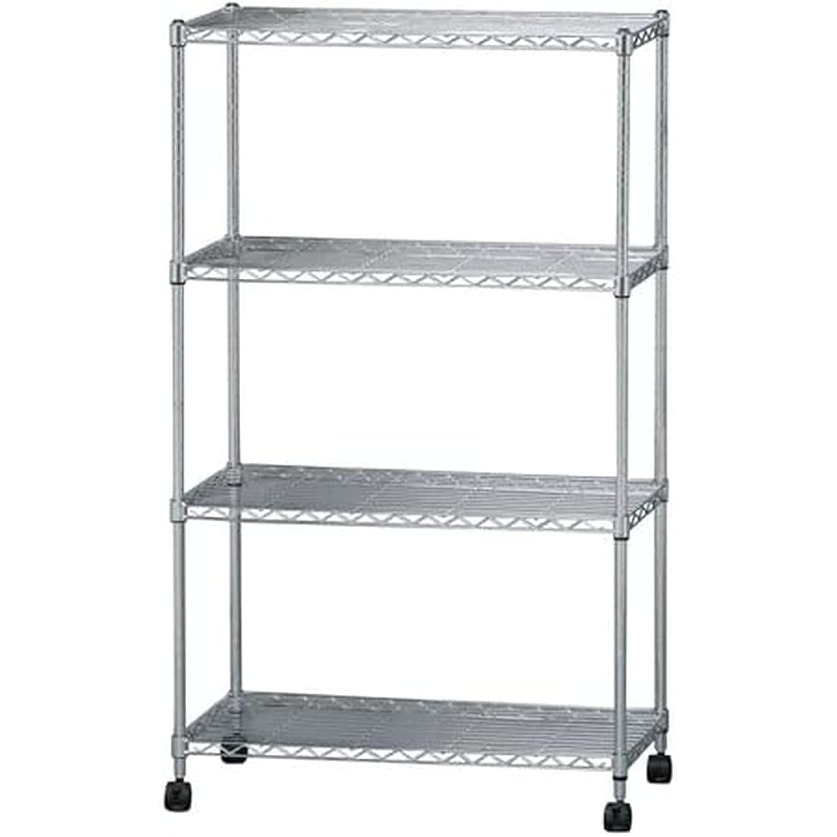 Iris Ohyama Metal Rack 4 Tiers <With Casters> Rust Resistant Pole Diameter 19mm Width 75 x Depth 35 x Height 126cm Metal Shelf Steel Rack Rust Resistant SEM-7512