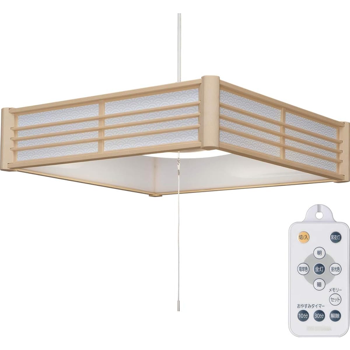 [Power saving measures] Iris Ohyama LED pendant light 8 tatami dimming color toning Japanese style metal circuit series Qinghai wave with remote control PLM8DL-SK