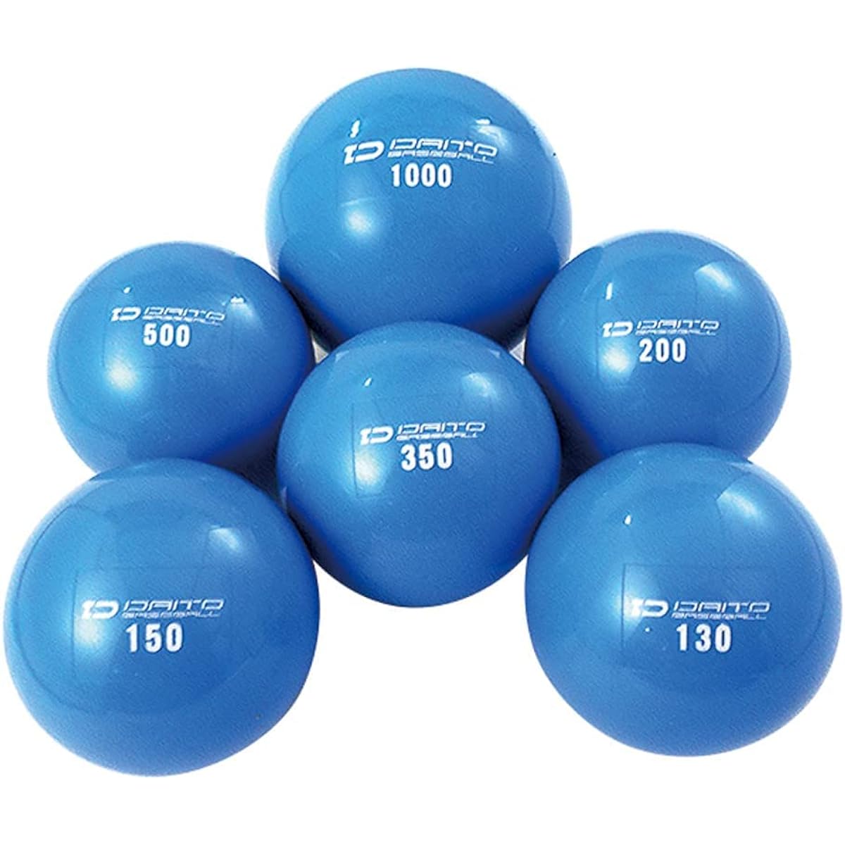 Daito Baseball Pitching Sandball Training Ball 130, 150, 200, 350, 500, 1000g 6 Ball Set Different Weights Increase Ball Speed