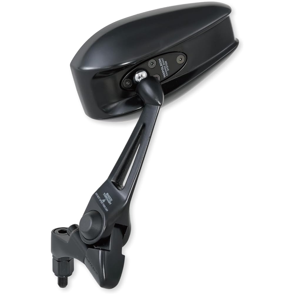 TANAX Motorcycle Mirror Napoleon Shark Mirror 7 Black Anti-glare Mirror (Raysave) 10mm 1 Forward and 1 Reverse Bolt, Left and Right Common, 1 Piece NA-014