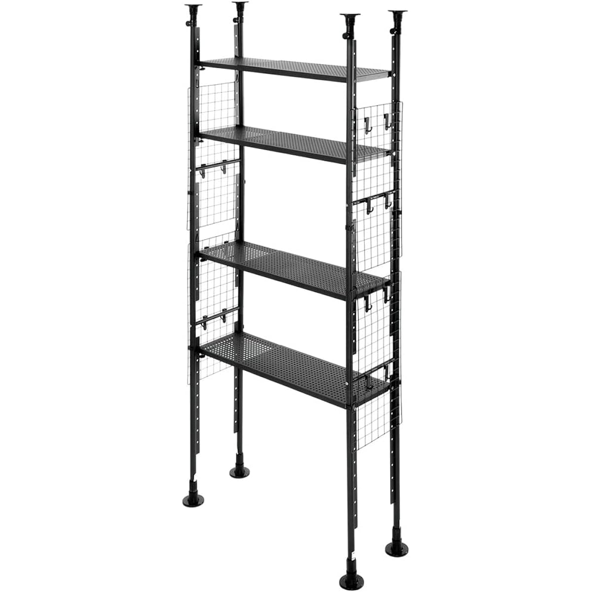 [NITORI] NITORI Argos 90 Dark Gray 8791176 Tension Shelf with Nets on the Left and Right Sides for Convenient Storage