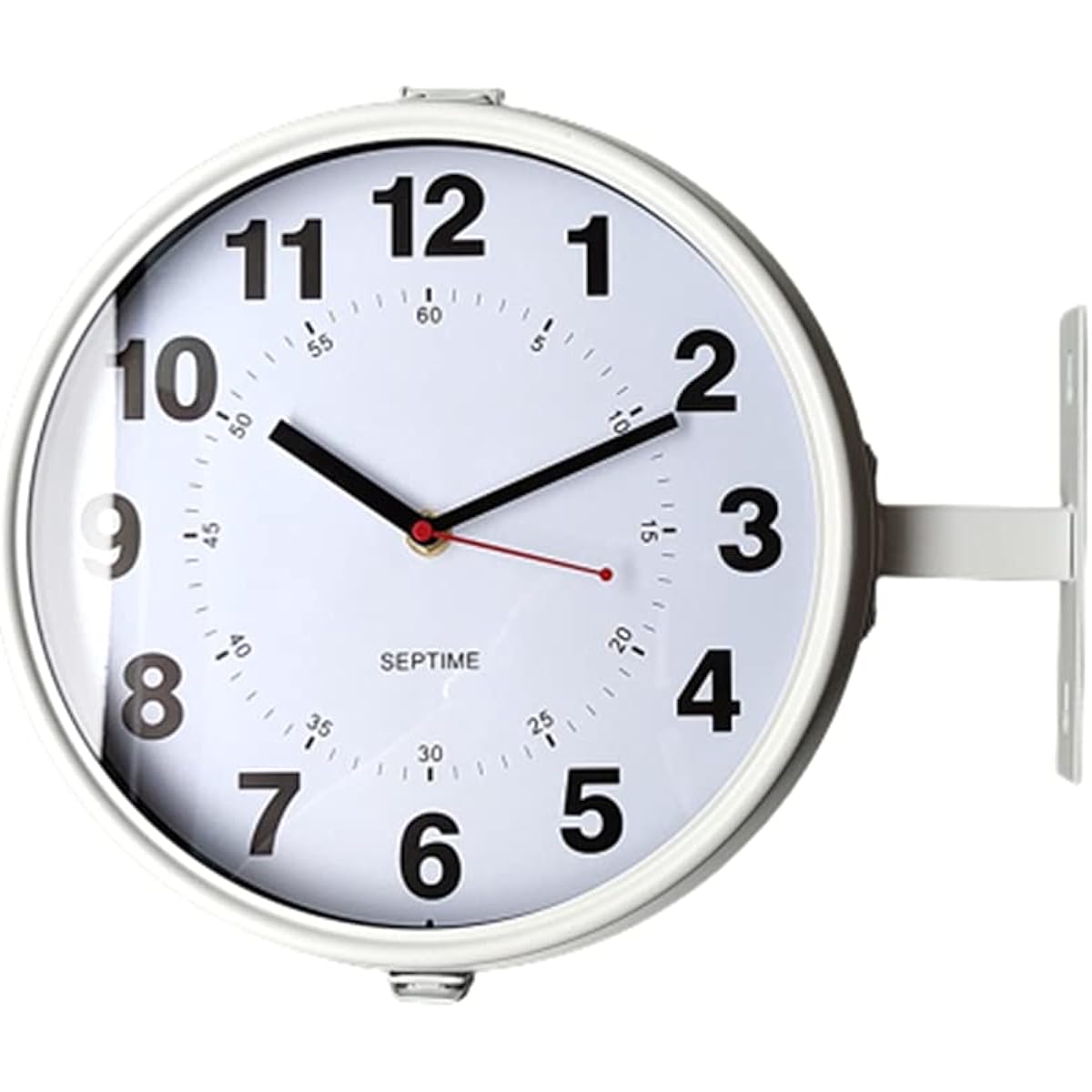 Double-sided clock wall hanging clock fashionable wall outdoor clock antique double-sided clock stylish store clock shop cafe table clock interior west coast style silent SISBRLR white