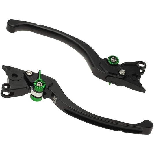 U-KANAYA Aluminum billet lever left and right set TYPE-T Lever: Black/Adjuster: Green Kawasaki [Ninja250] [Ninja400(18-)] [Z250] [D Tracker X] [KLX250] [Velsys 250] [250TR]