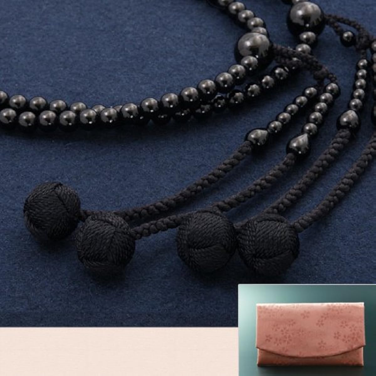 Kyoto Buddhist Altar Hayashi Prayer Beads Shingon Sect Shake 0 Black Onyx (For Women) Official Ceremony [Bead Bag Set] SW-036 Kyoto Prayer Beads