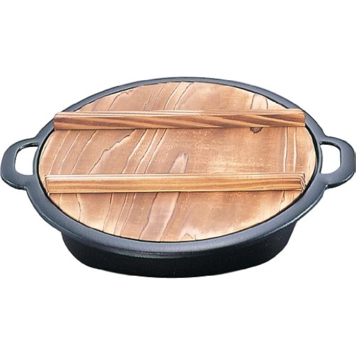Iwachu Gyoza Pot for Sukiyaki, Black Baking, Inner Dimensions 24 x 24 cm, IH Compatible, Nanbu Tekki 20044, Black