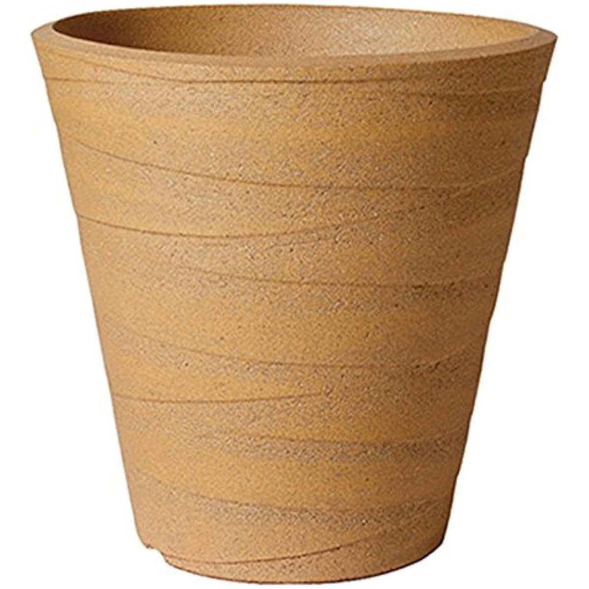 Plus Garden Flower Pot Shaved Long Φ360mm With Bottom Hole Mustard Yellow Shigaraki Ware 23-05