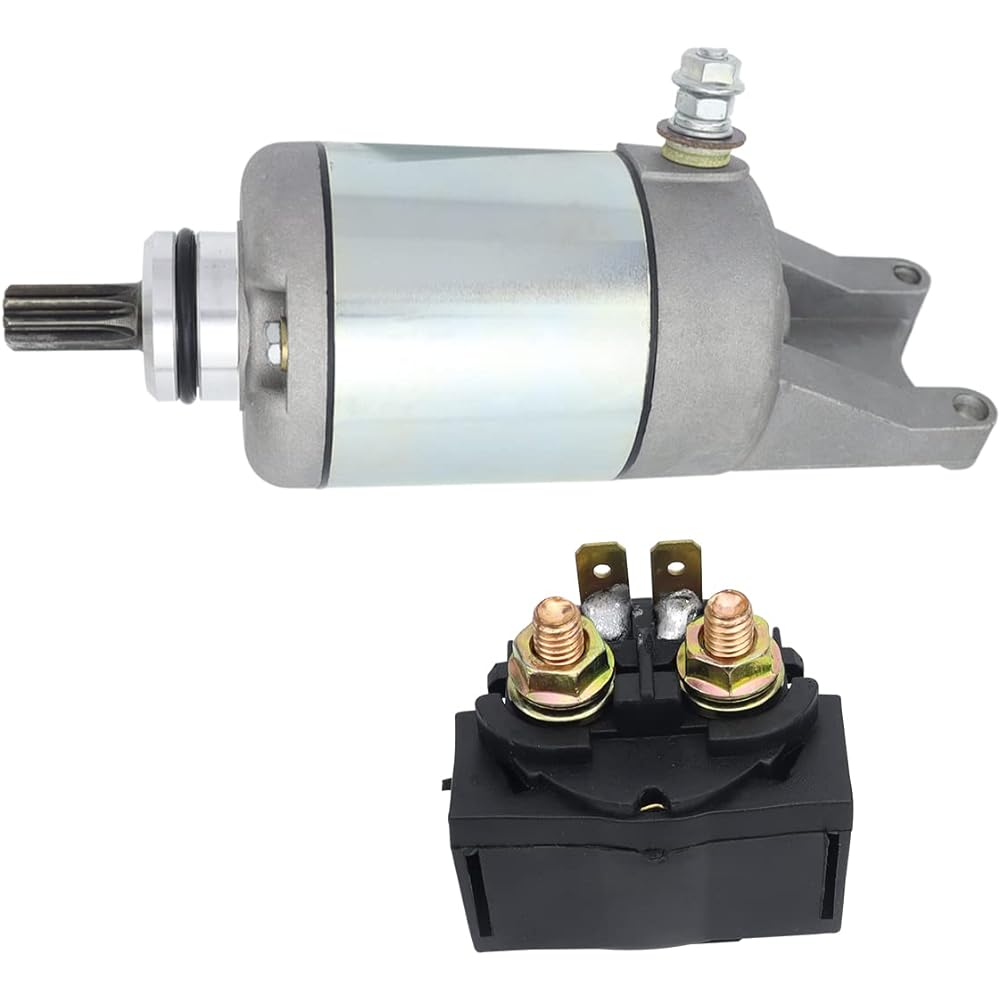 Soarider Starter Motor & Solenoid Relay for Kawasaki ATV Prairie 360 KVF360 2x4 4x4 2003-2008 18717N 21163-1328 211631328 SMU0278 410-5 Replacement 4082, 40841054082, SM-14, 49-5177, 495 177.