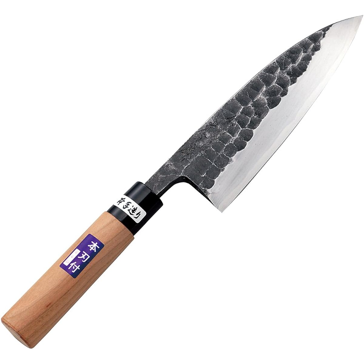 Made by Mitsuyama Yasugi Steel Kasumiken Hammered Deba Knife HT-6304