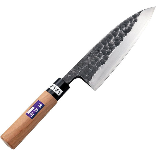 Made by Mitsuyama Yasugi Steel Kasumiken Hammered Deba Knife HT-6304