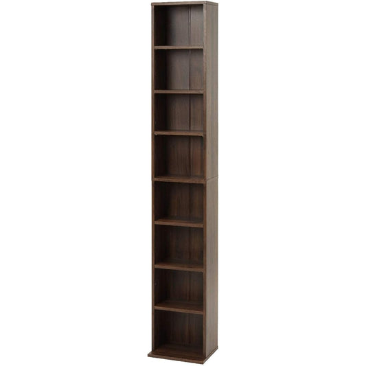 Hagiwara Bookshelf Book Storage Large Capacity [Slim 8 Tier Storage] Comic Rack Paperback Bookshelf Bookshelf Width 29.5cm Brown RCC-1175BR