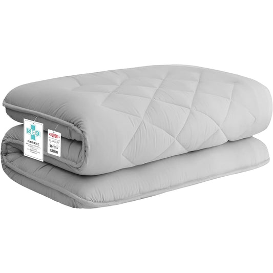 Futon, Extra Thick 3.9 inches (10 cm), Three Layer Structure, Mattress Single [TEIJIN Mighty Top Filling] Antibacterial, Odor-Resistant, Mildew-resistant, Dust Mite-Proof, Sweat Absorbent, Quick
