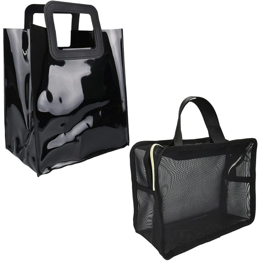 Spa Bag, Sauna Bag, Set of 2, Carry-on, Portable, Sauna Goods, Amenities, Sakkatsu, Hot Spring (Black)