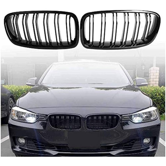 Zealhot Kidney Grille Black Front Grille Radiator Grille, Suitable for BMW 3 Series F30 F31 F35 (2012-2019) (Double-Polished)