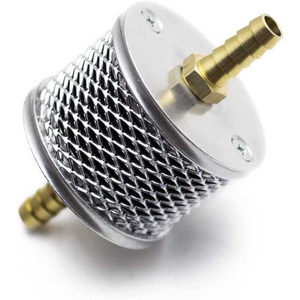 MOTOR ROCK Billet Breather Filter for Harley-Davidson Aluminum Fabric/Brass Fabric/Chrome MR-IN017