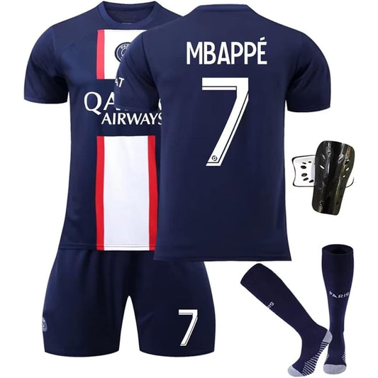 [Orose] Soccer Uniform No.10 Neymar Neymar Junior 22-23 Paris Saint-Germain Home Paris Saint-Germain Football Adult and Children's Practice Wear Bring socks and protective gear Junior Soccer T-shirt + shorts suit