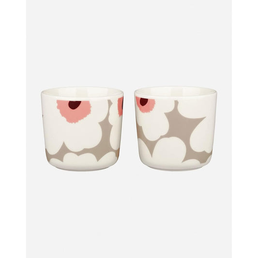 Regular import marimekko latte mug UNIKKO beige pink no handle set of 2