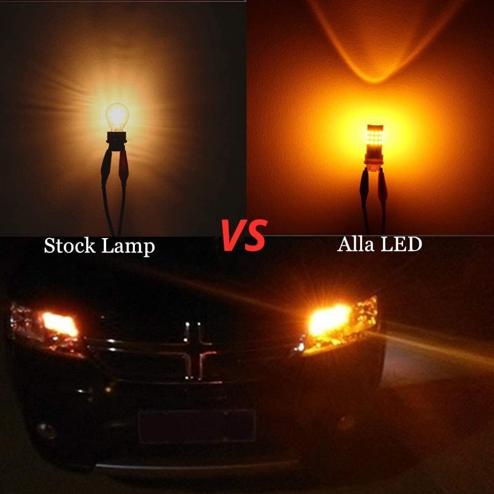 Alla Lighting 39-SMD 7443 7440 T20 High Power 2835 Chipset Xtremely Super Bright Amber Yellow LED Bulb Light