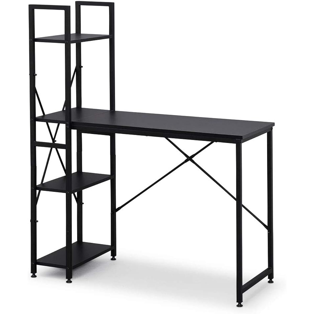 Iris Ohyama Computer Desk with PC Rack Study Desk Work Desk 1000 x 420 RDK1042 Black/Black