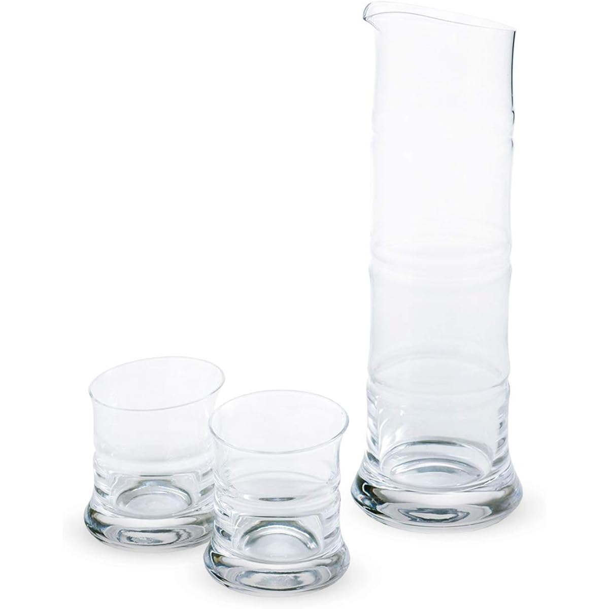 Sakeware set: Hirota Glass 86083-W Hyotake Sakeware Set Large Long Katana mouth size φ6.2xH22cm 430ml Guinomi size φ5.7xH7cm 80ml 115472 Made in Japan