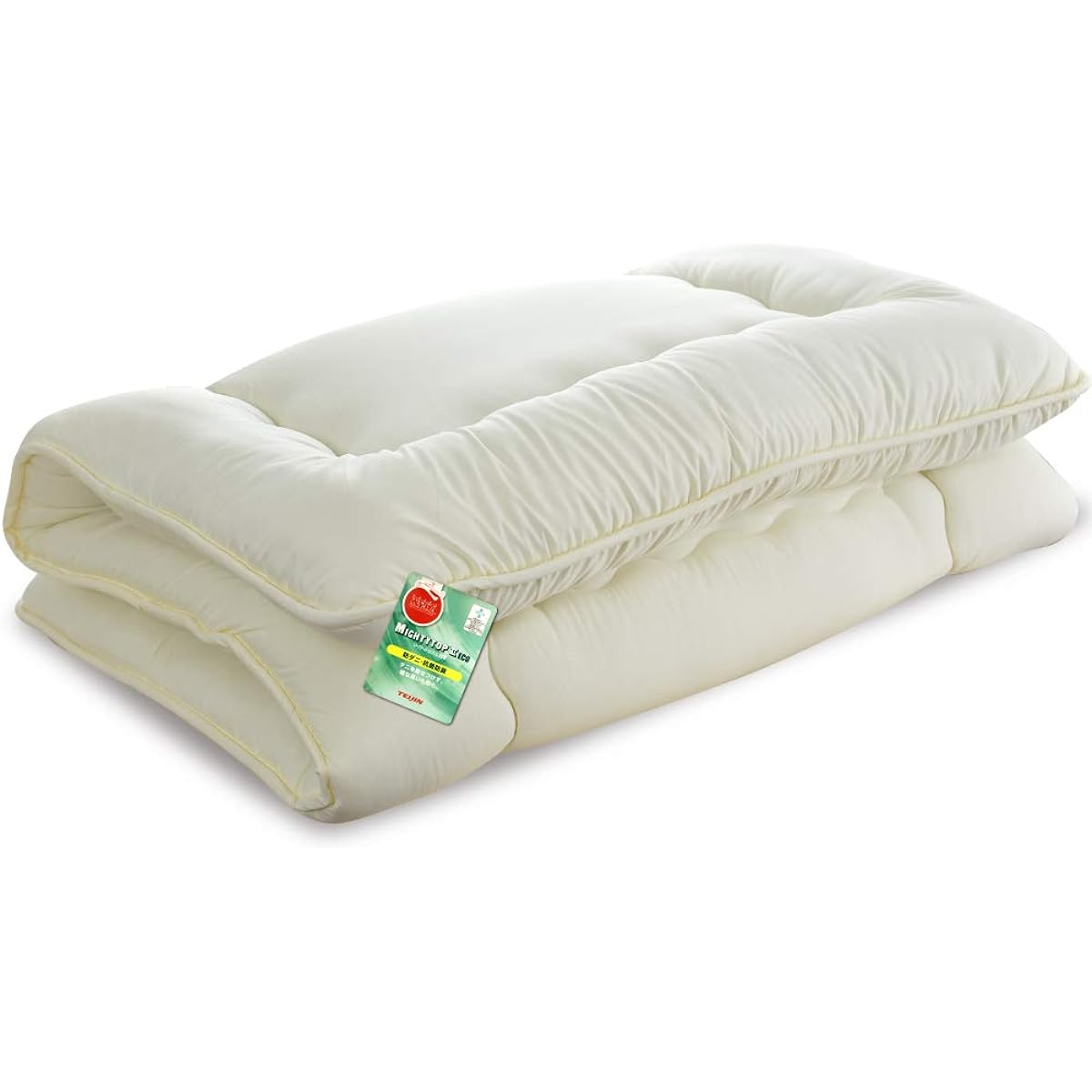 Living Planning Futon Semi-double [120 x 200cm] Teijin Anti-mite, Antibacterial and Odor Resistant Futon, 3 Layer Structure, Plump Volume Type, Made in Japan, White