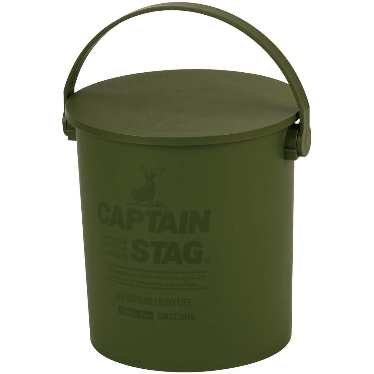 CAPTAIN STAG Outdoor CS Sitting Bucket 15L Made in Japan [Beige/Olive] UM-1616/UM-1617