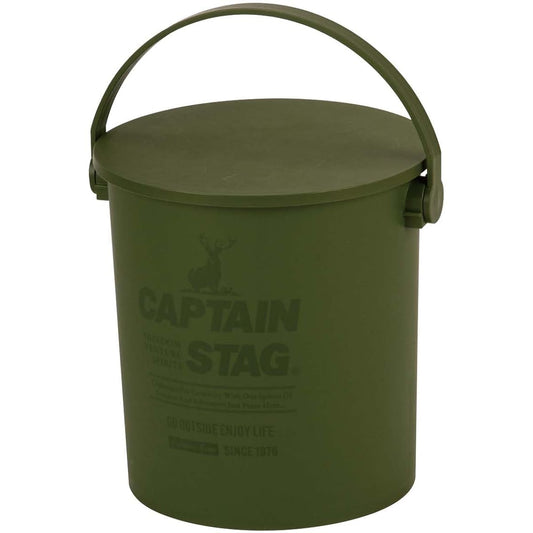CAPTAIN STAG Outdoor CS Sitting Bucket 15L Made in Japan [Beige/Olive] UM-1616/UM-1617