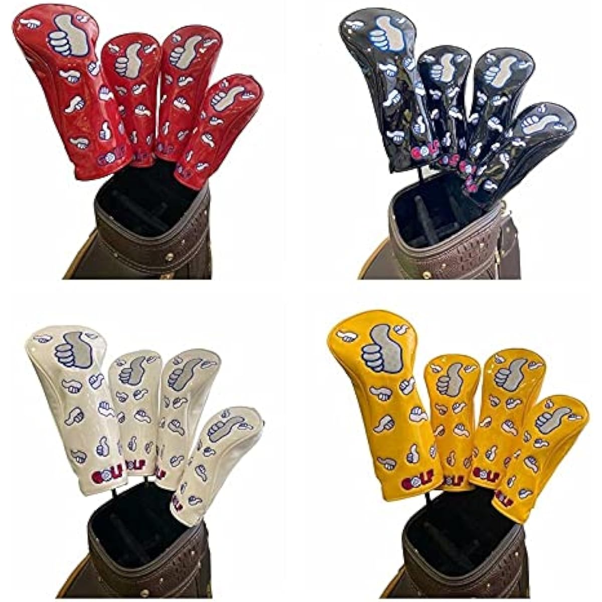 Golf head cover, driver cover, wood cover, utility cover, UT cover, 4-piece set GoodJob