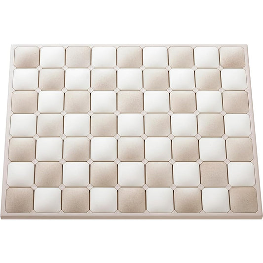 Honesty Diatomaceous Earth Bath Mat Beige L Size 58 x 45.5 x 2.2 cm Karari Washable Quick Drying Super Absorbent Sun Drying Fit Tile HO1912