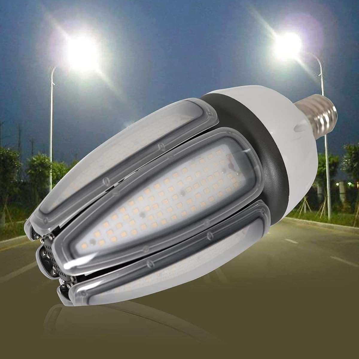 LED Corn Light, 80 W, E39 Base, Corn Shape, 700 W - 800 W Equivalent, 12,800 LM Industry Mercury Lamp, Top Class Brightness, LED Mercury Lamp, Compatible with Sealed Fixtures, Corn Lamp, LED Bulb, LED