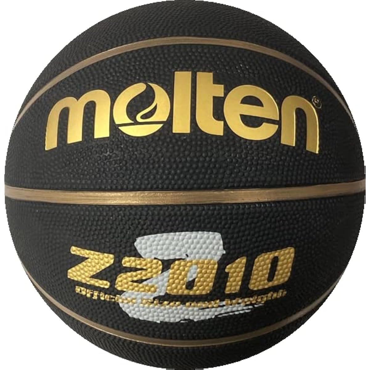 Molten Basketball Z2010 No. 7 Ball for Junior High School Students and Older Boys Black x Gold Rubber B7Z2010-KZ