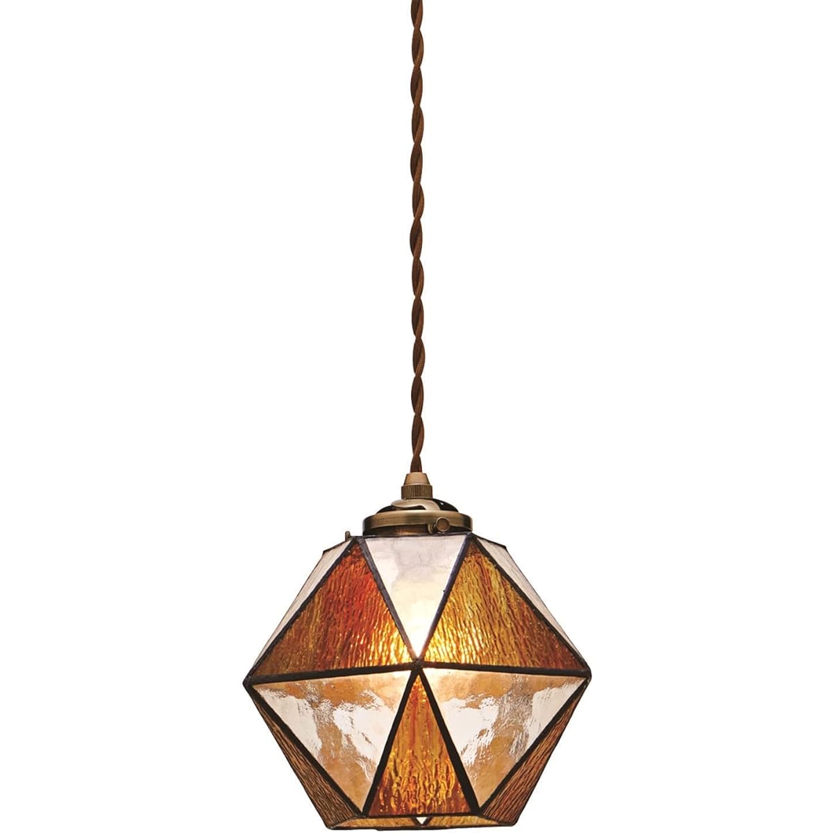 Interform Pendant Light LT-9338AM Mary's with Incandescent Bulb Amber Stained Glass Japanese Western Retro