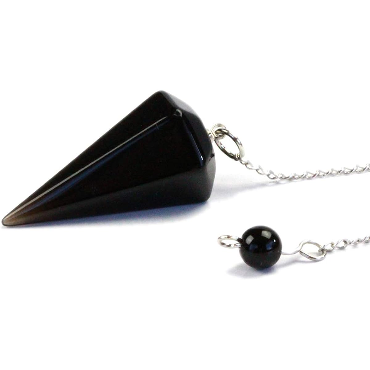 [Happy Bomb] Morion Black Crystal Cut Pendulum Dowsing Natural Stone Power Stone Amulet Dowsing Sheet Included