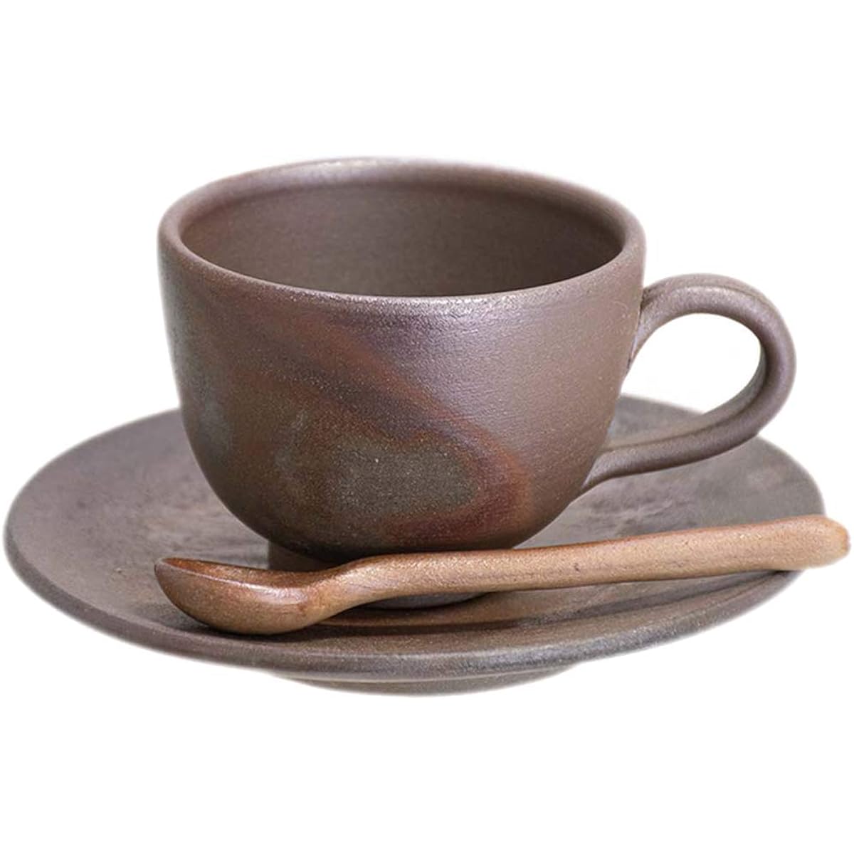 Bizen Ware Mugen Kobo Tea Set with Spoon, Piercing, Pottery