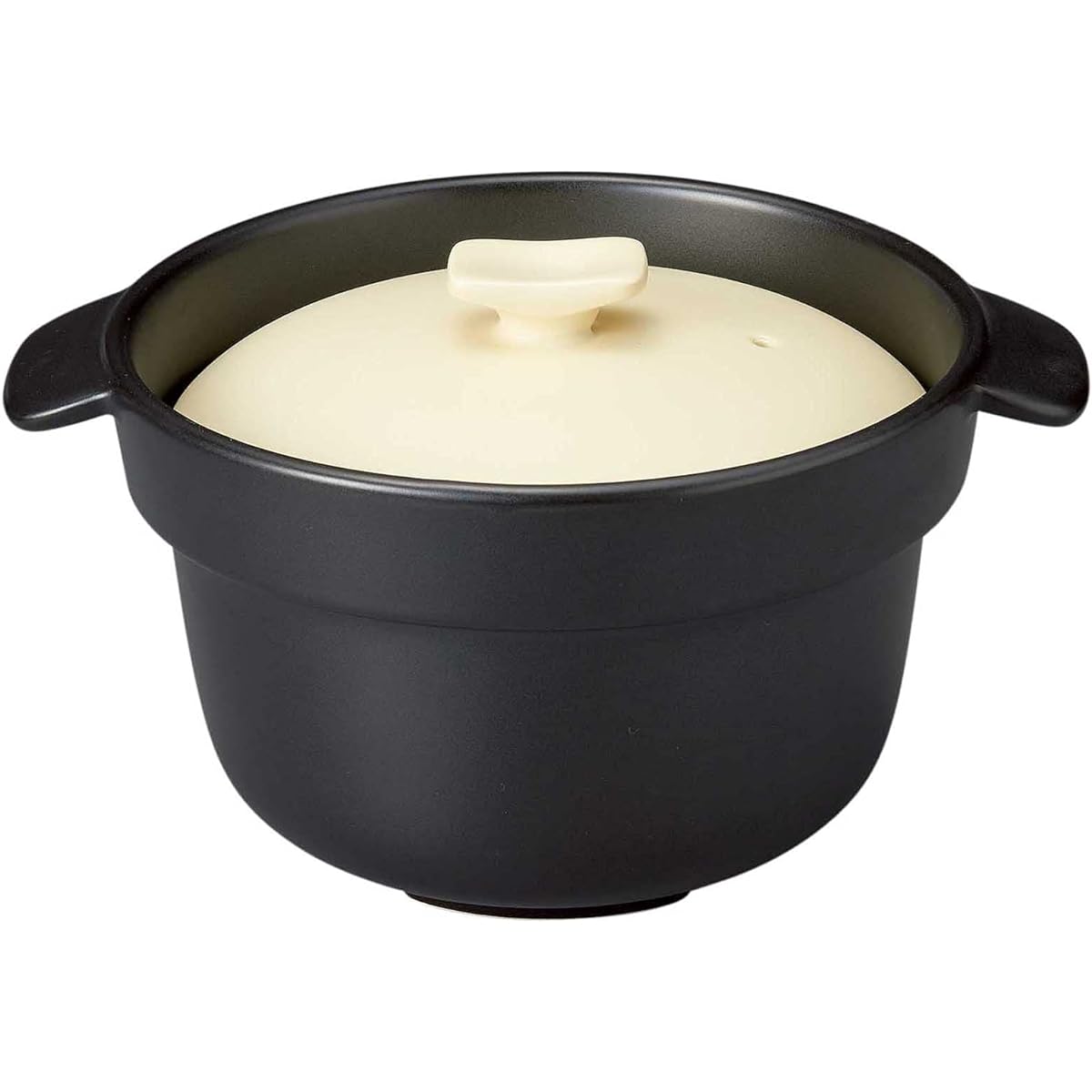 Santo Banko Ware Range Rice Cooker, 3 Cups, Approx. 1600ml, Microwave Oven, Open Fire Compatible, Cream, Made in Japan 18237