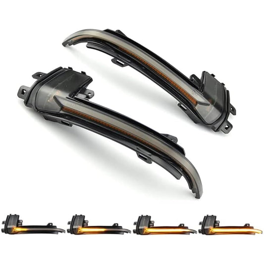 Audi Compatible Door Mirror Sequential Turn Signal LED A3 S3 S4 S4 A5 S5 etc. Flowing Turn Signal Smoked Lens Side Mirror Sequential Turn Signal