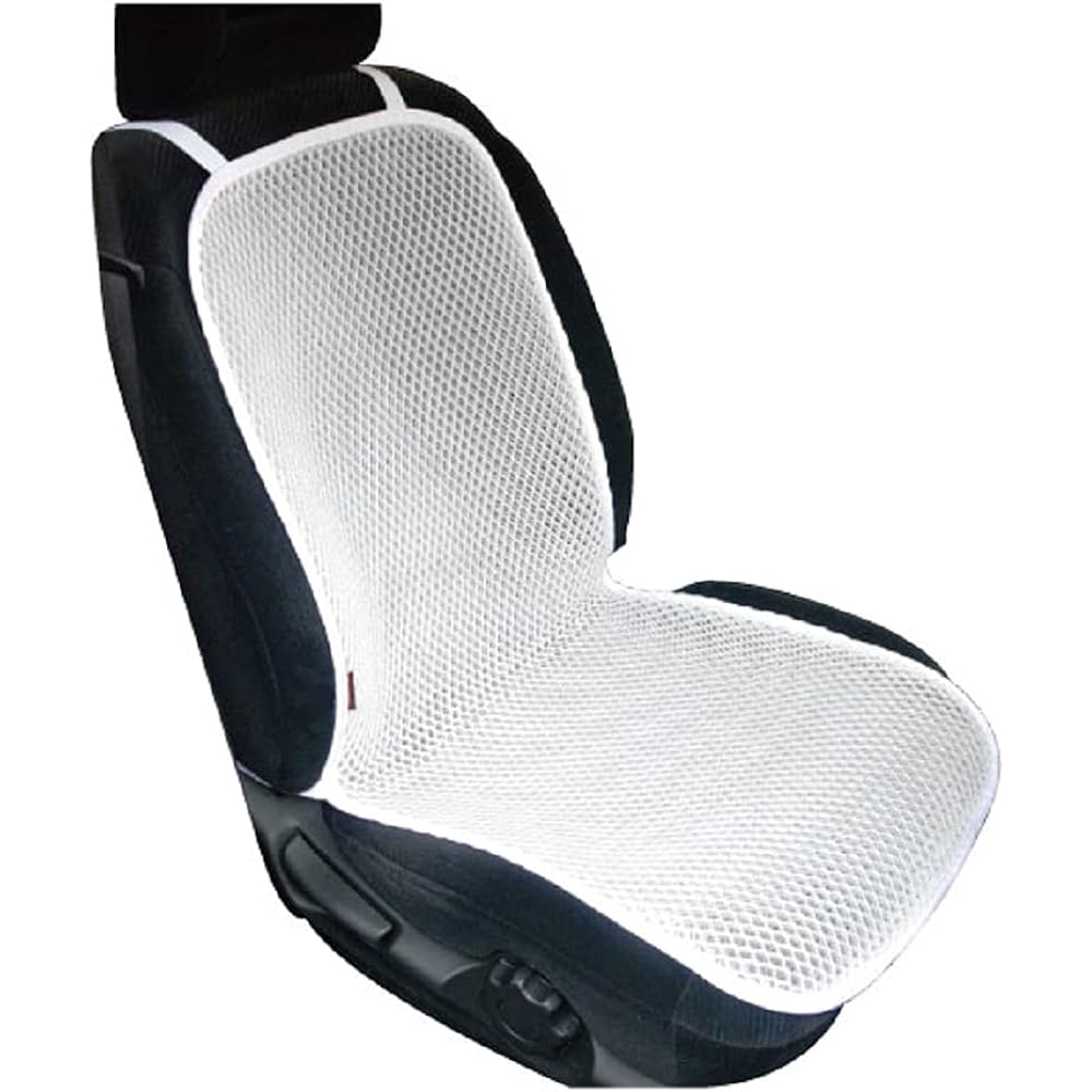 Car Seat Cover, Black, White, Made in Japan, Mesh, Cool, Non-stuffy, Sweat Prevention, Washable (White Mesh, 1 Piece)