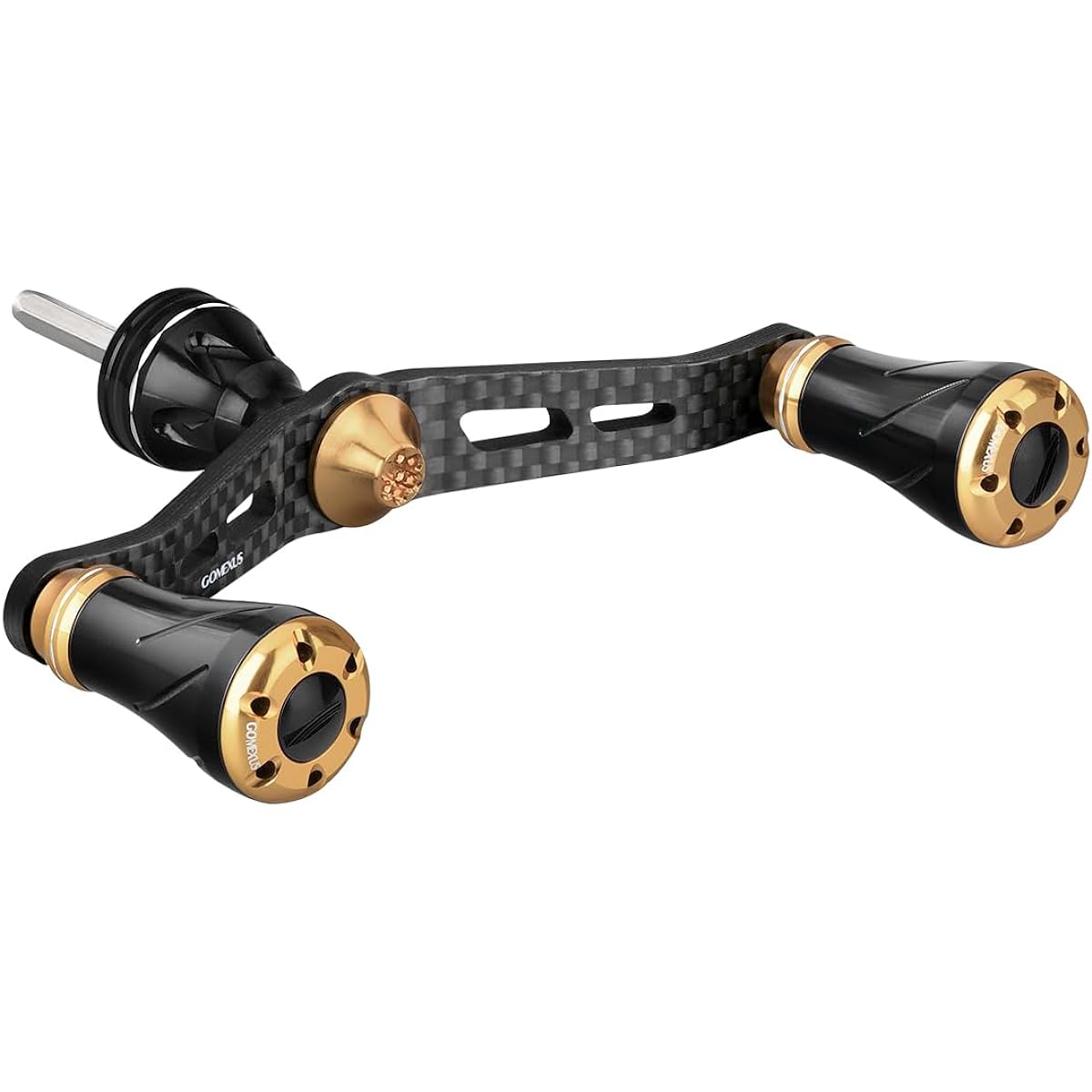 Gomexus FYT98 Reel Handle Carbon Made Shimano Daiwa Spinning Reel Compatible Co-rotating Reel Double Handle Naski Sahara Replacement 98mm with Handle Knob Squid Aging Eging Light Game For Left and Right Use