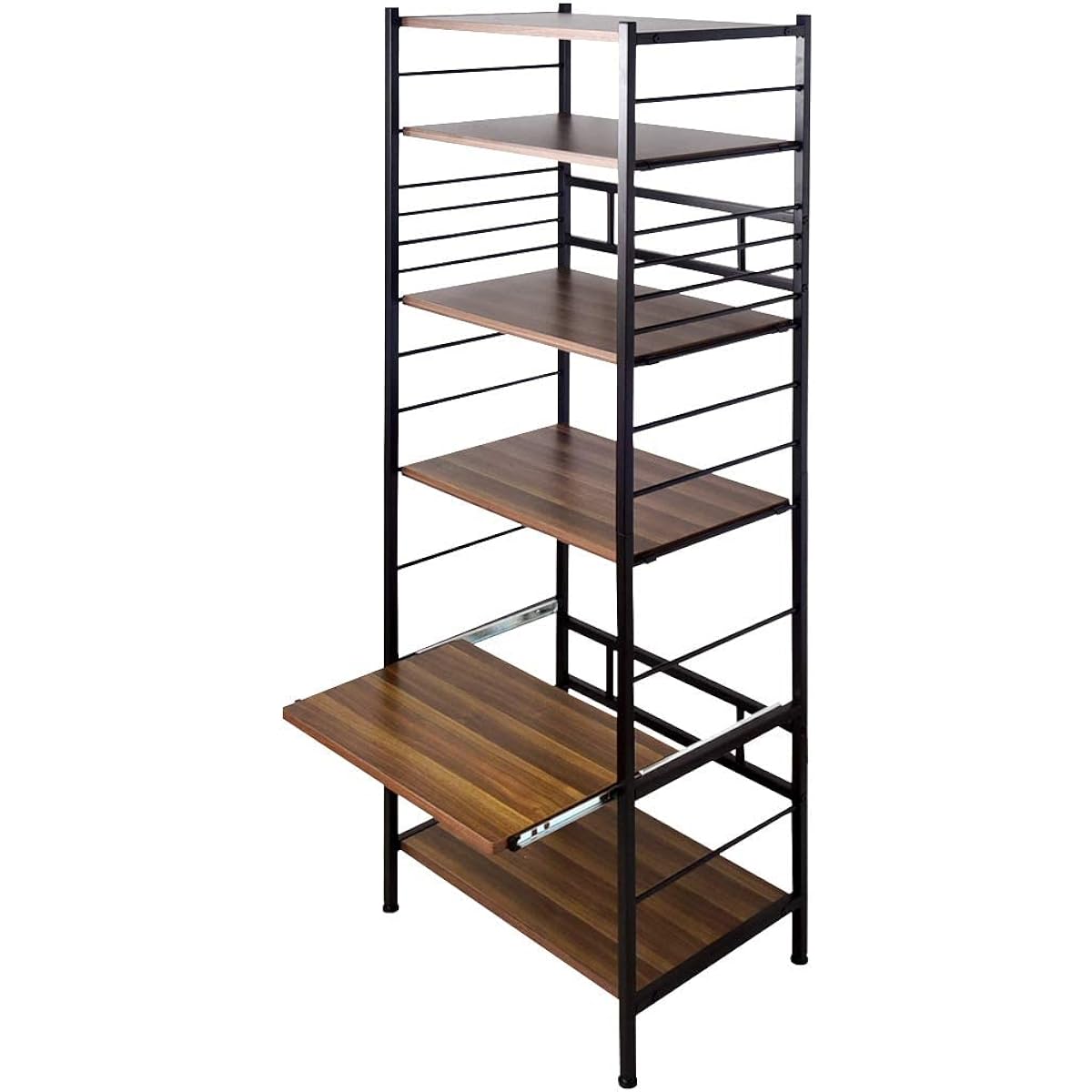 Tansu no Gen Range Rack, Width 60cm, Compatible with Large Ranges, Height 168.5cm, Height Adjustable, Sliding Shelf, Stove Stand, Kitchen Wagon Rack, Kitchen Rack, Open Rack, Slim, Stylish, Brown, 49200001 (80948)