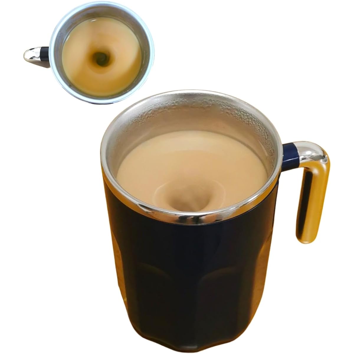 Mr. Travolta Spin Cup NEO Automatic stirring cup without stirrer (Navy) Automatic stirring mug No batteries required Eco-friendly For coffee and cocoa Convenient gift Unusual gadget Perfect gift