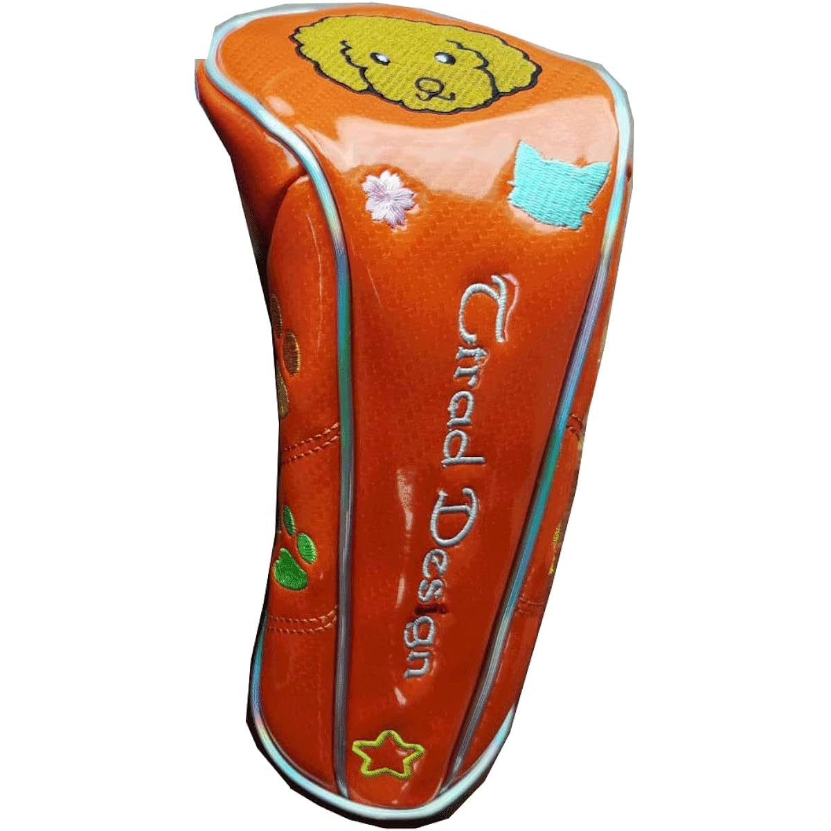 Golf Head Cover with Smile Agent Paw Embroidery for Dogs, Fairway and Utility Use, Cute Chihuahua, Toy Poodle, Shiba Inu Enamel Water Repellent Synthetic Leather