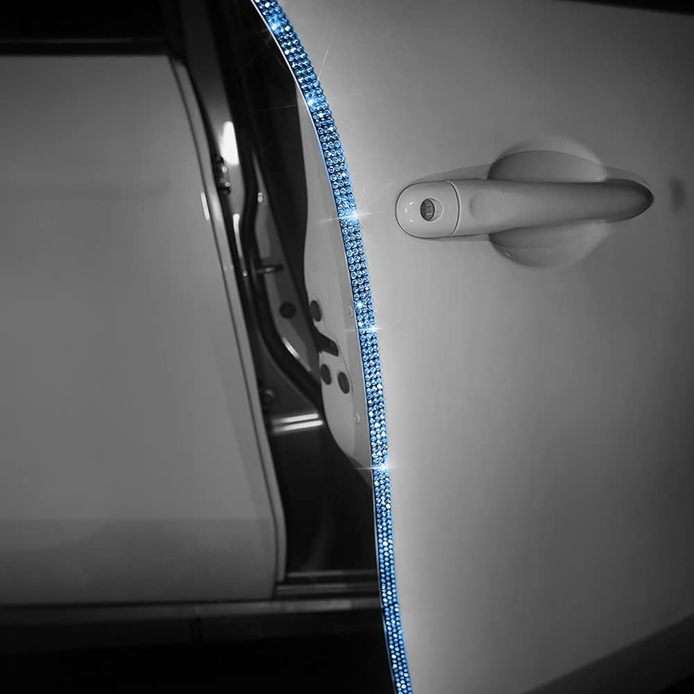EING Door Edge Scratch Prevention Sticker Door Crystal Bumper Crystal Bumpering Protection Tape Rubber Strip Sticker Door Tector Door Tector Door Guard Door Protection 90cm/35.4 Inch 4 sets/Blue