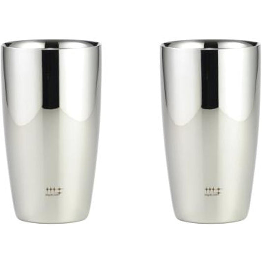 Yoshikawa Made in Japan Tumbler Stainless Steel Double Structure Silver 370ml 2pcs Shiniya Syndicate YJ1193
