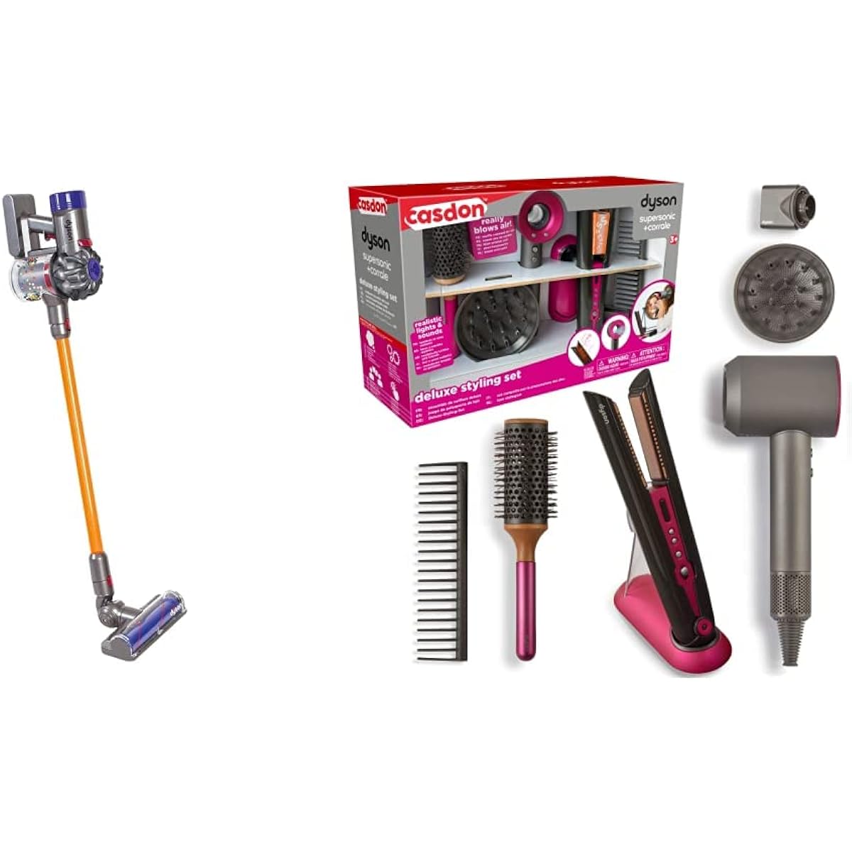 CASDON Toy Dyson Cordless Toy Cleaner Original + Super Sonic & Coral DX Set (Target age: 3 years old and over) [Set purchase]