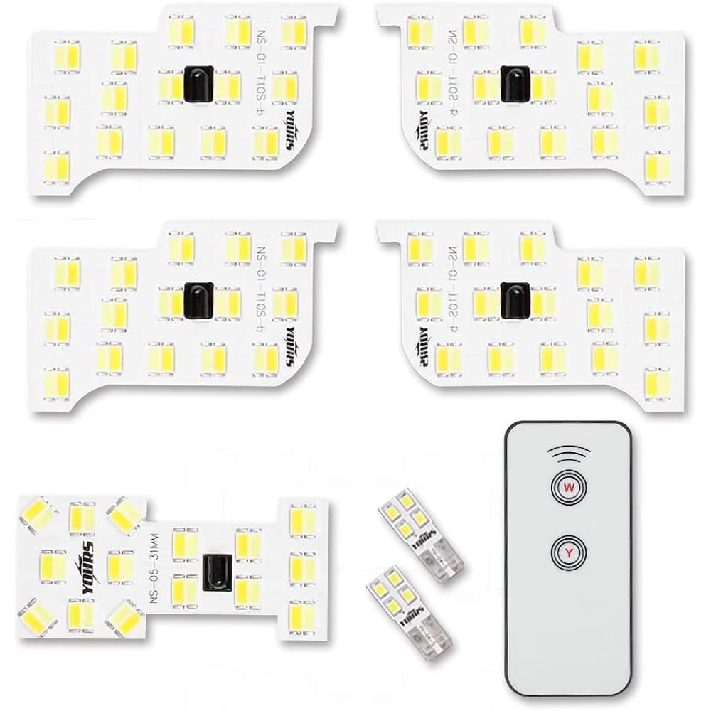 YOURS T33 Series X-TRAIL Exclusive 2 Color 4 Level Switching LED Room Lamp Set Front Center Rear Vanity Special Tool Remote Control Included White Gold Color Adjustment X-TRAIL Custom Parts Accessories Dress Up Nissan NISSAN y408-016 [2] M