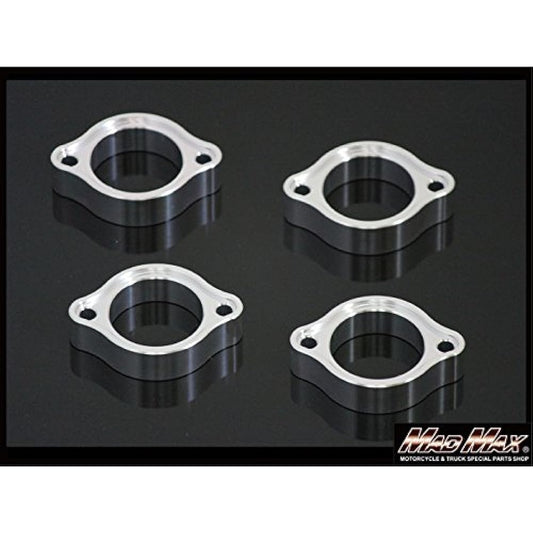 Zephyr 400/Zephyr χ/Z400FX/Z400GP/GPZ400F Muffler flange SET (for 1 car) CNC machined aluminum Silver MM10-0016-5SV