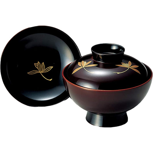Echizen lacquerware soup bowl 12cm 5 servings set wooden box Sanran Tame 10-01006