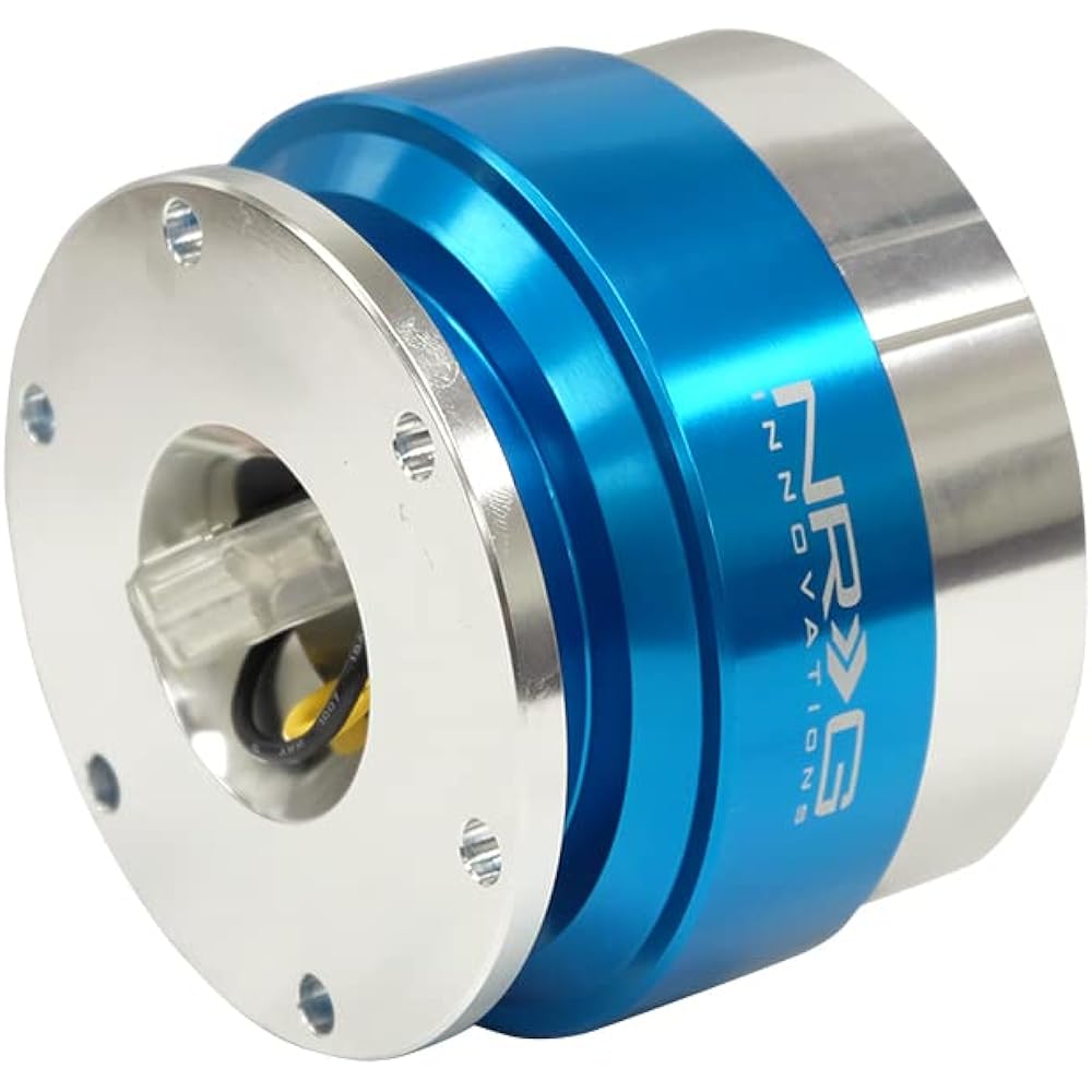 NRG Innovations NRG-SRK-100BL Race Steering Wheel Quick Release Adapter Blue Body Silver Ring 6 Holes